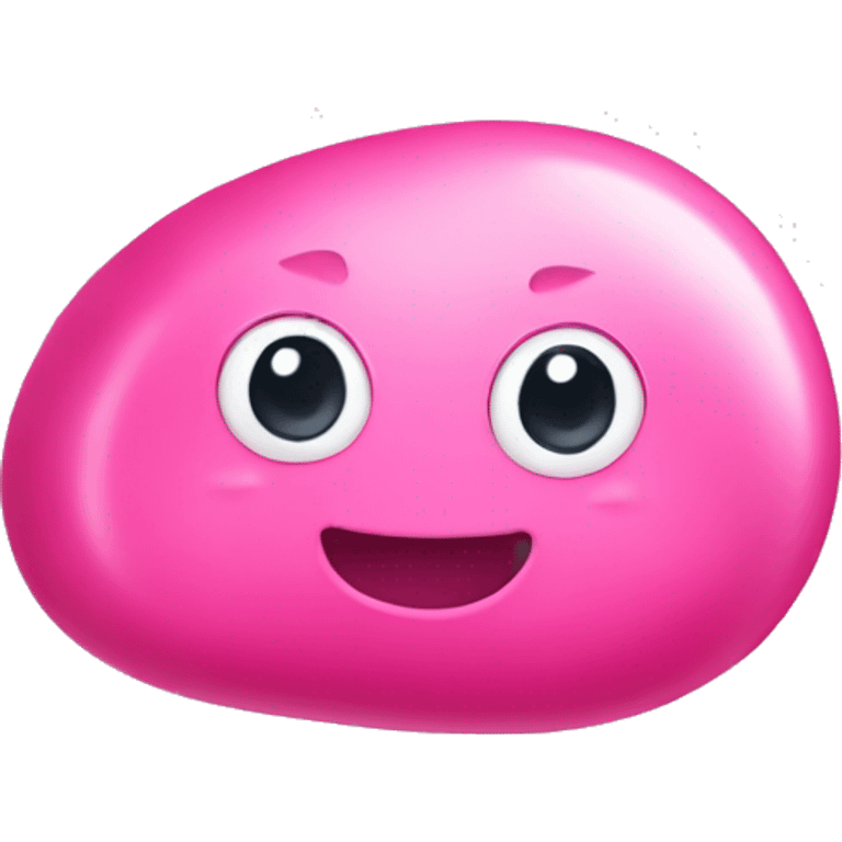 A cute pink jellybean emoji