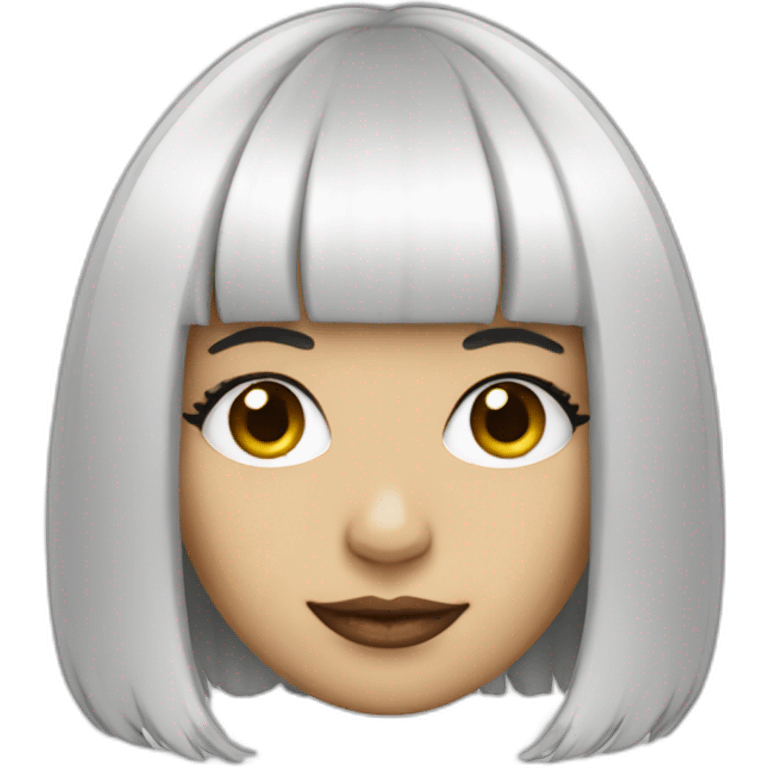 Sia with a black and white wig emoji