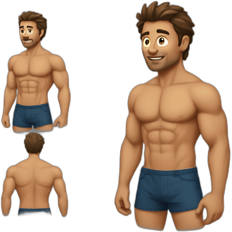 Six pack abs on man emoji