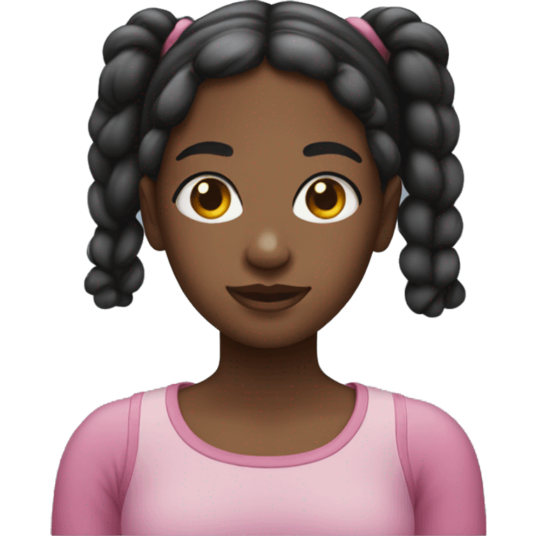 black girl with two high pigtails emoji