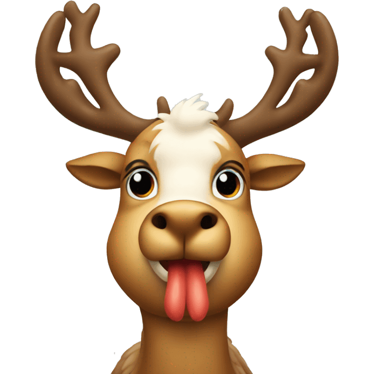 reindeer with a chicken head emoji