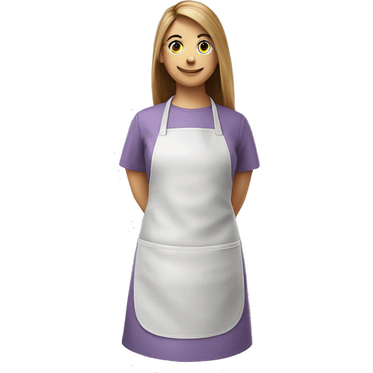 Realistic light purple apron isolated  emoji