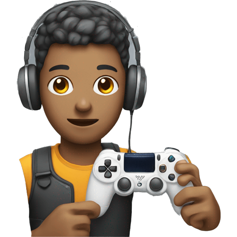 person with headphones and gaming controller emoji