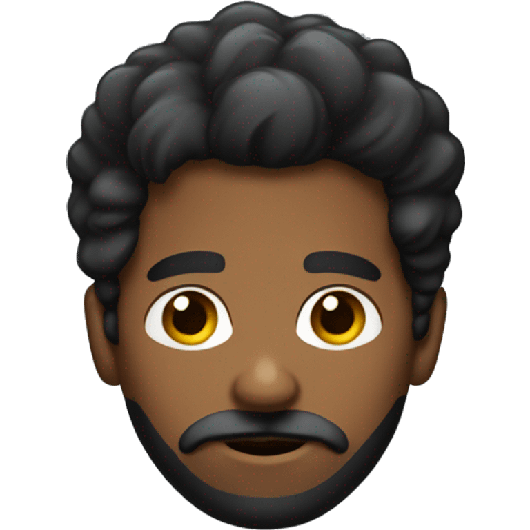 HOmem negro com cabelo crespo  e camisa preta barba discreta emoji