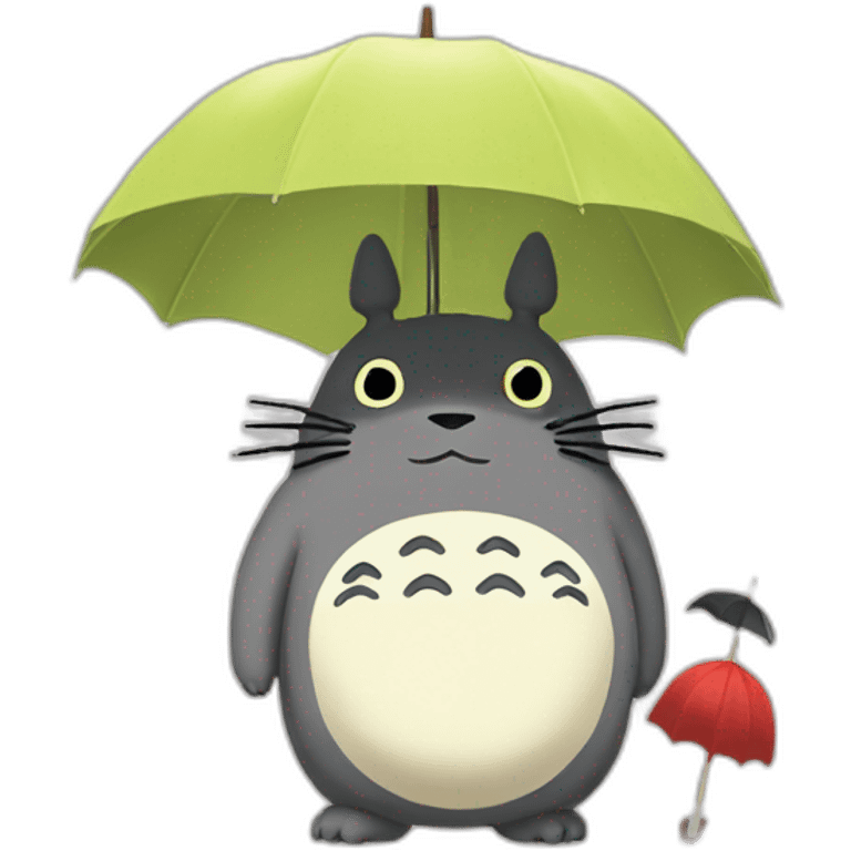 Totoro with umbrella emoji