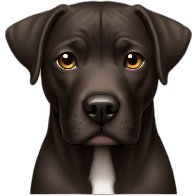 Perro completo Mezcla de labrador pitbull café oscuro emoji