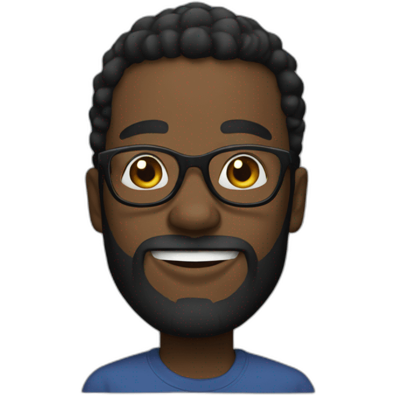 young black man with glasses and long beard emoji