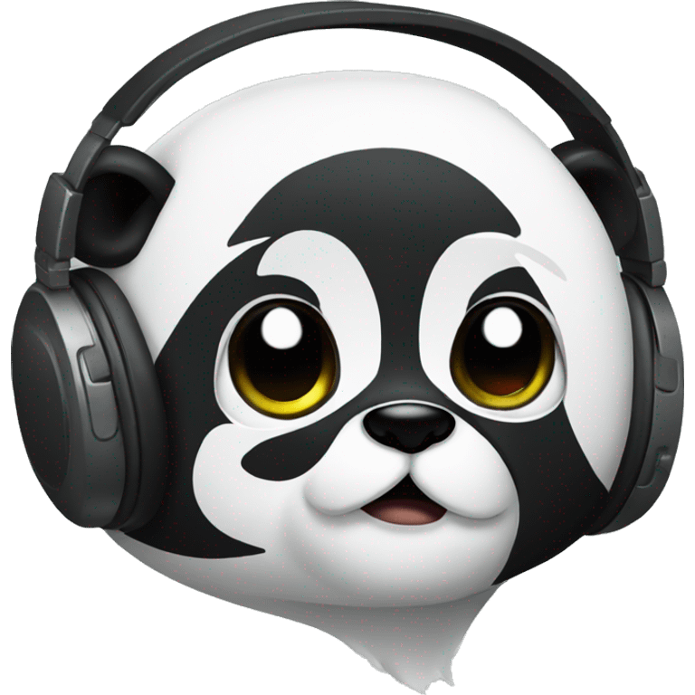 Panda wearing headphones emoji