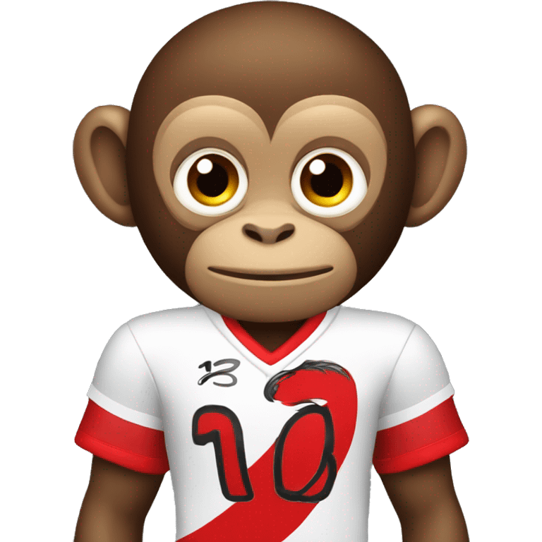 Monkey wearing albanian football dress emoji