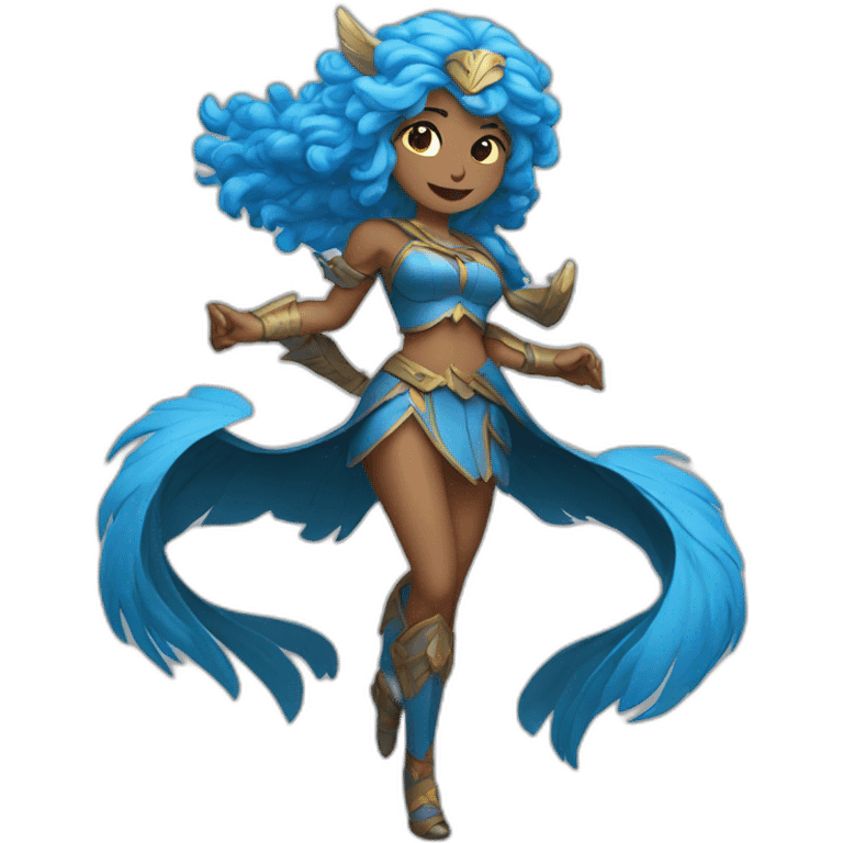 Blue haired Valkyrie dancing emoji