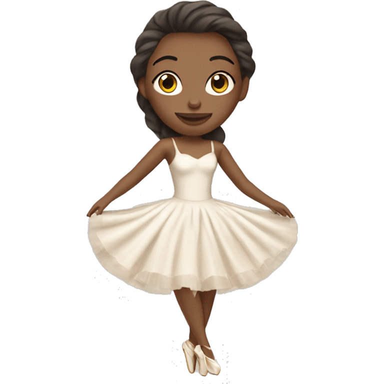 Ballerina women with cream dress and cream louboutin  emoji