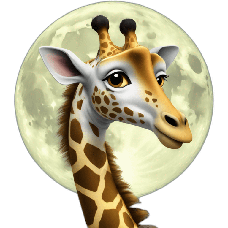 Girafe sur la lune emoji