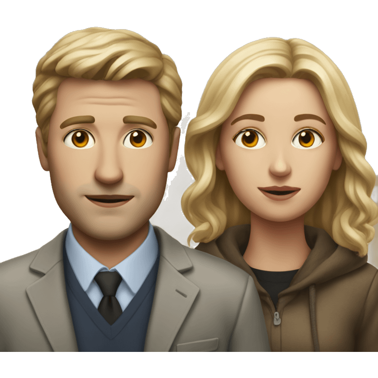 White man and woman at an art gallery  emoji