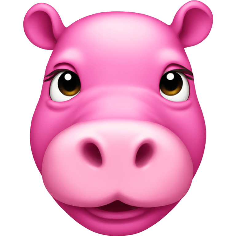 Pink hippo emoji