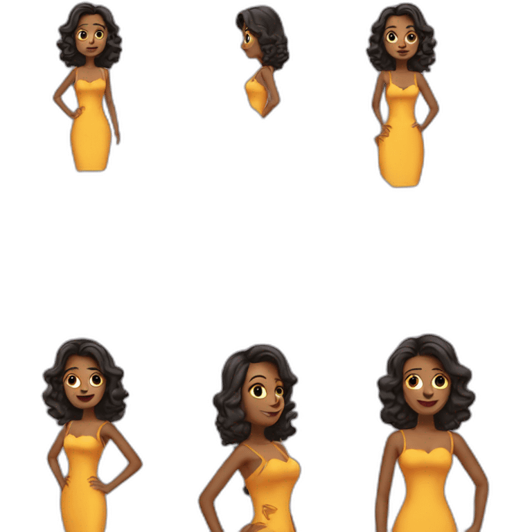 Hot lady with dress emoji