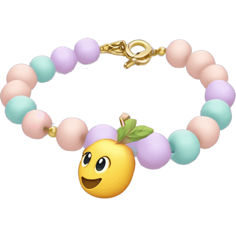 Pastel bracelet with ‘SWIFTIE’ in beads, Apple iOS emojis 💕🌸✨🎶🐍 emoji