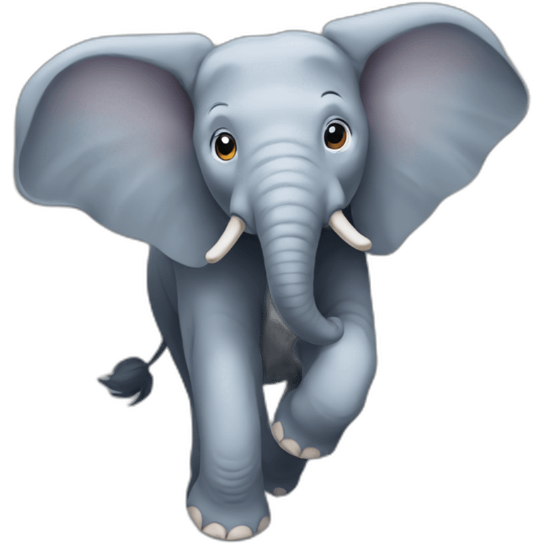 Elephant flying emoji