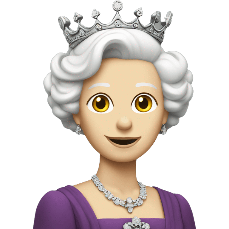 queen Elizabeth sitting on a cementery emoji