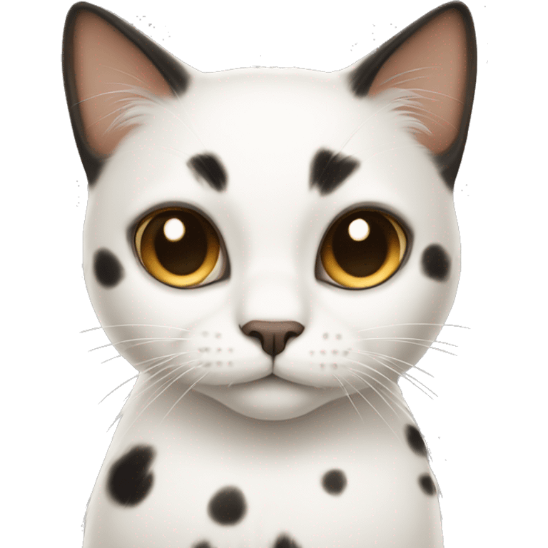 white cat with light brown and black spots  emoji