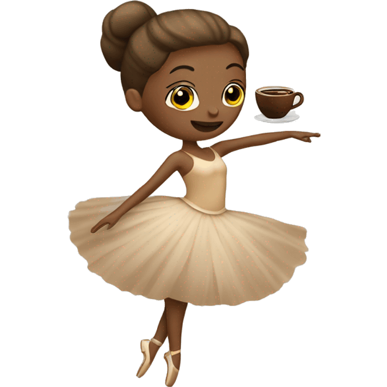 Beige ballerina with coffee emoji