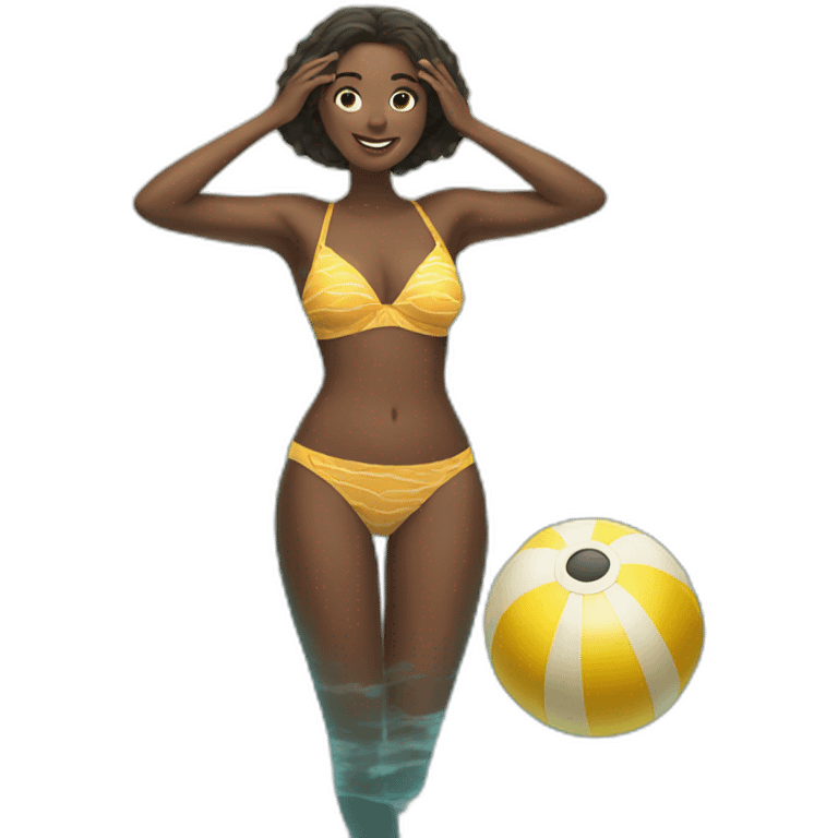 Woman in swimsuit, swimming in the sea emoji