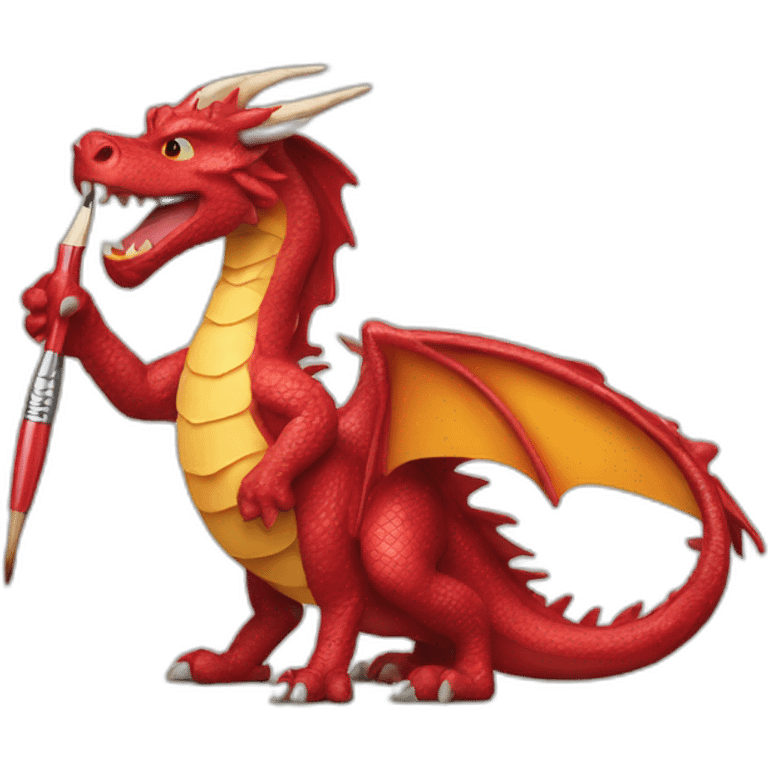 dragon with a paintbrush for a tail emoji