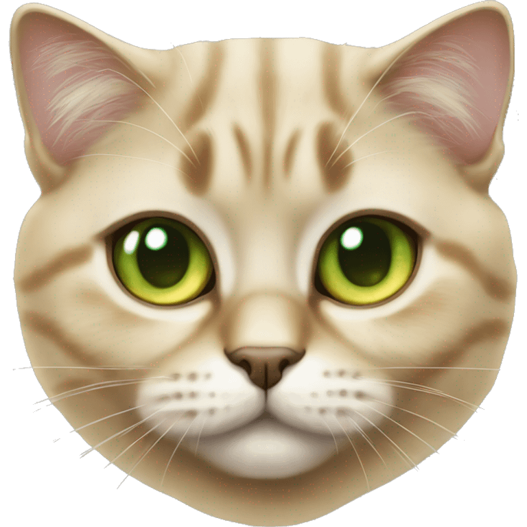 british cat golden with green eyes emoji