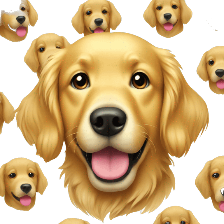 Golden retriever that is preppy emoji