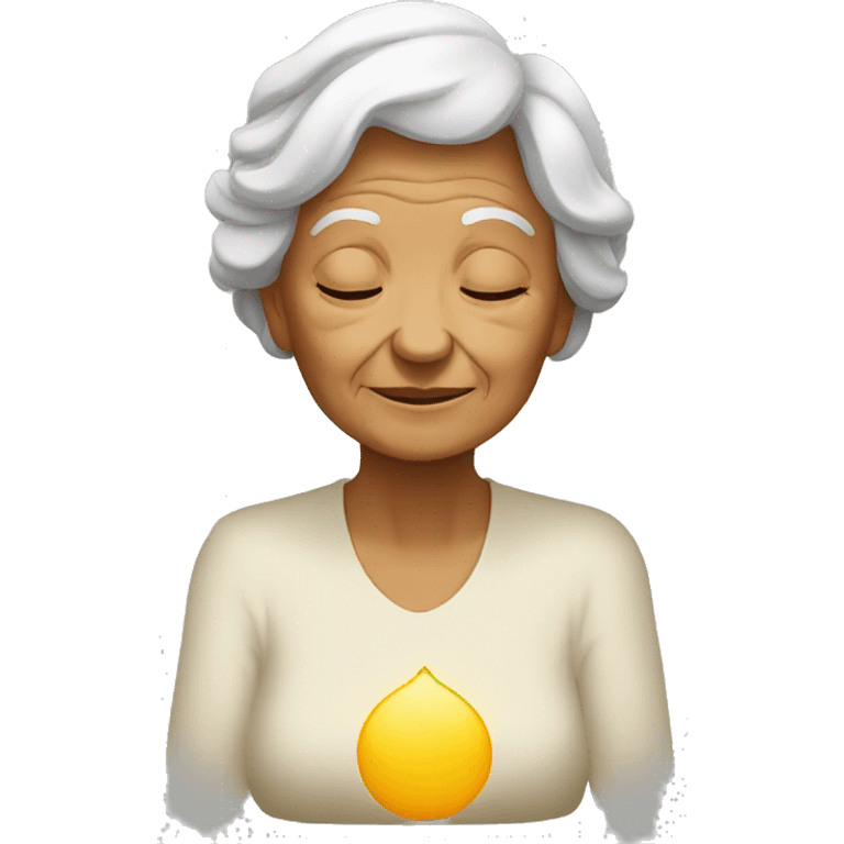 old lady meditating emoji