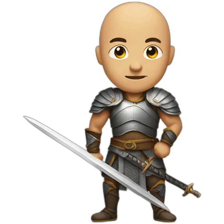 bald warrior with a sword emoji