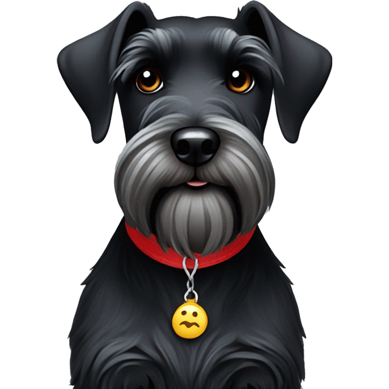 ￼ Black miniature schnauzer ￼ emoji