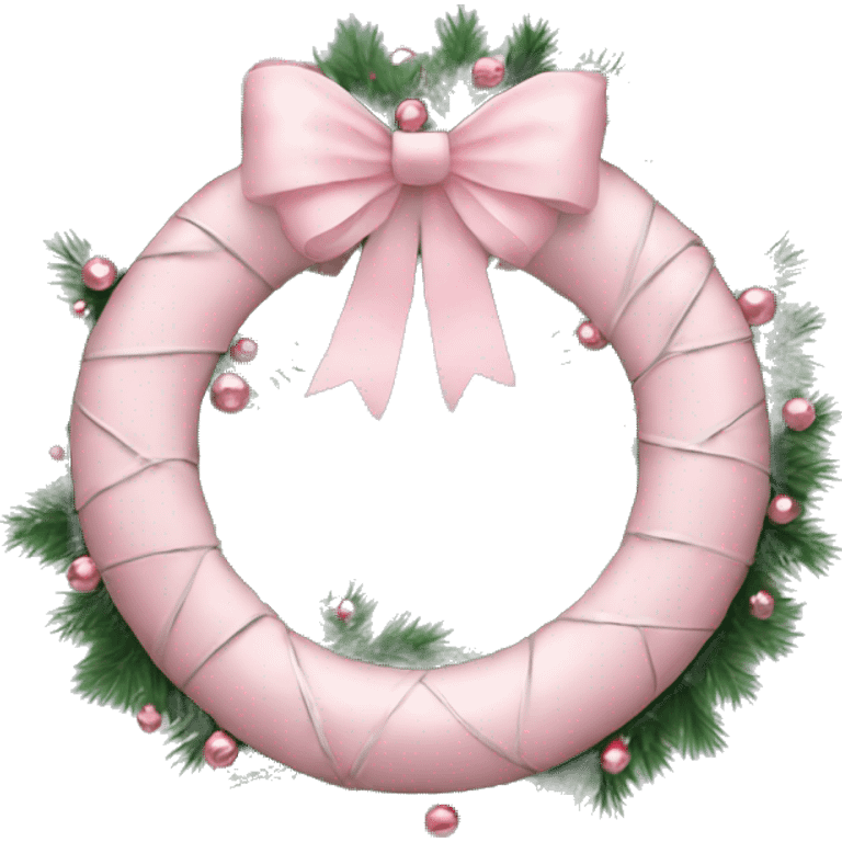 light pink christmas wreath emoji