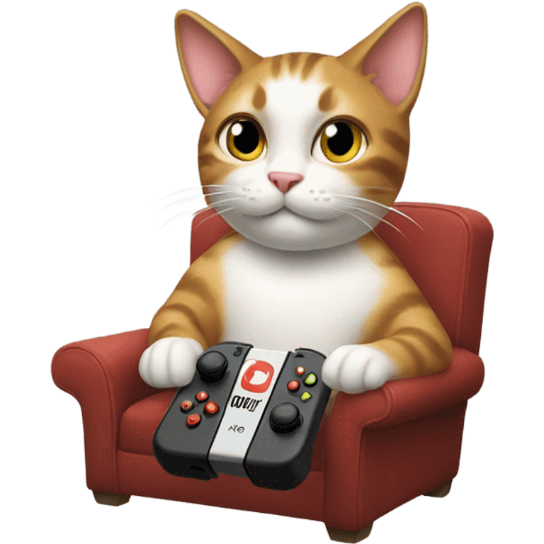 Cat playing nintendo switch emoji