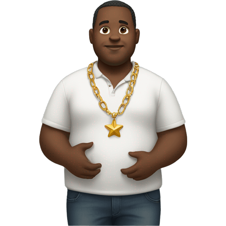 Fat black man holding a Texas necklace  emoji