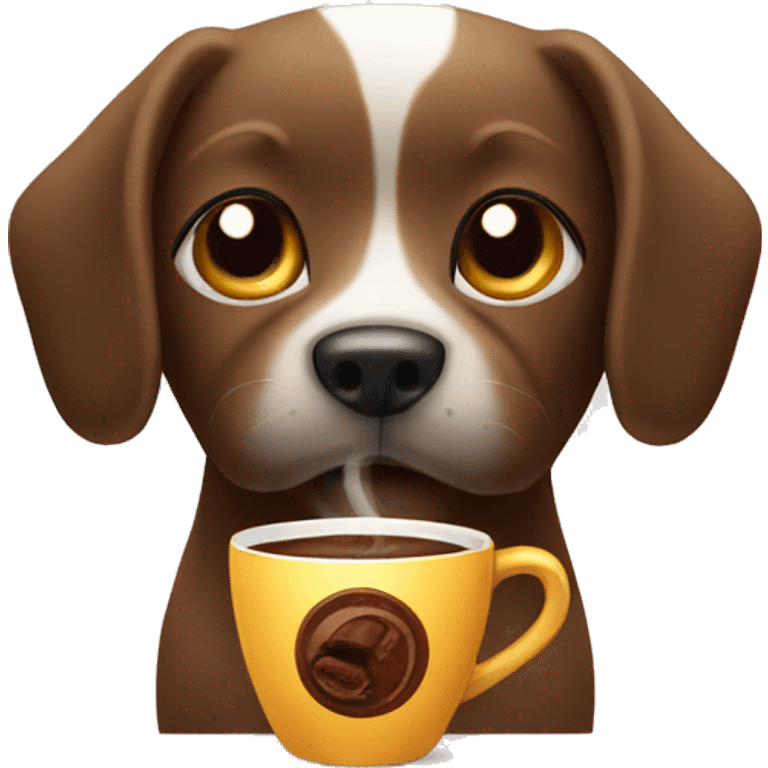 Dog with coffe emoji