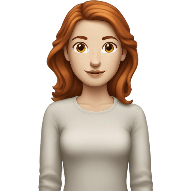 white girl with medium auburn hair and freckles emoji