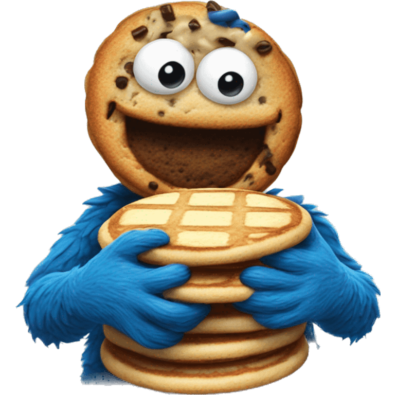 Cookie Monster with pancakes  emoji