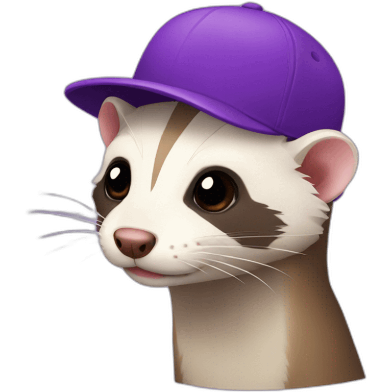 Ferret with purple cap backwards emoji