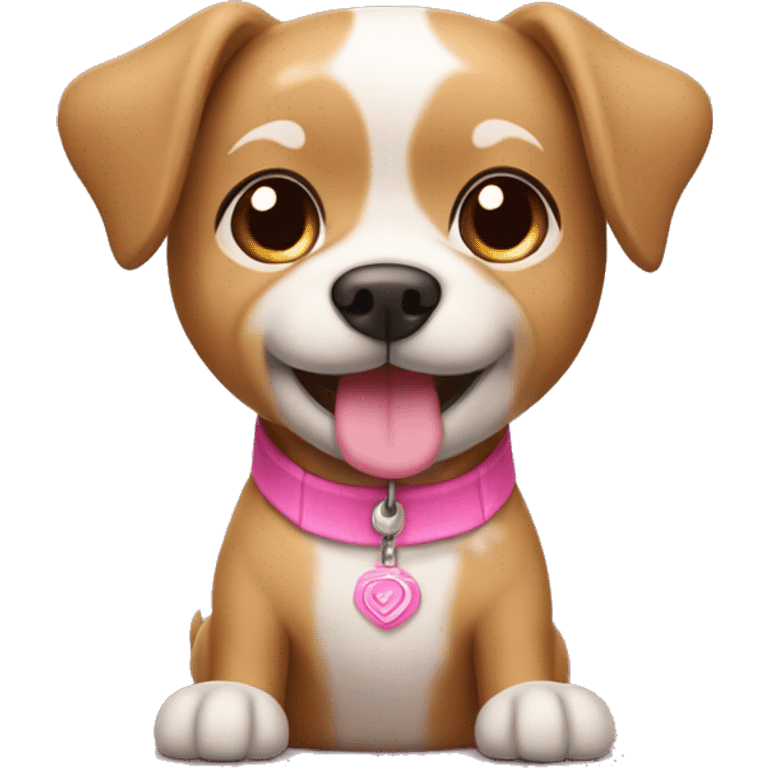 Cute light brown dog with a pink ྀིྀི  emoji