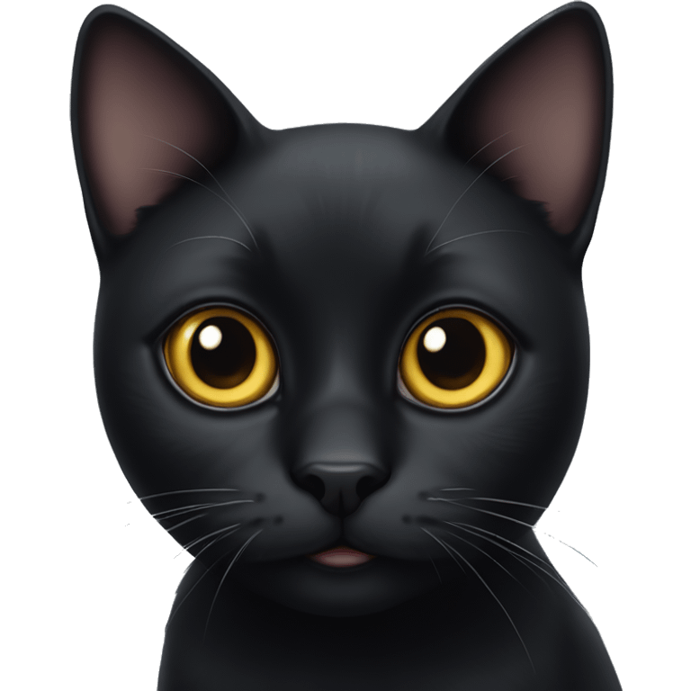 Black cat with big cute eyes emoji