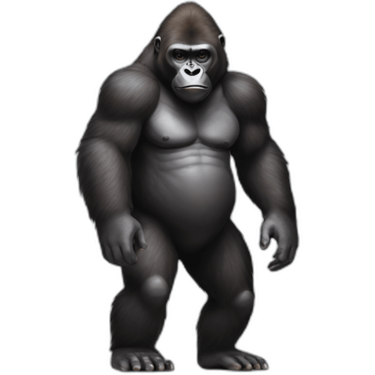 Full body gorilla with human face emoji