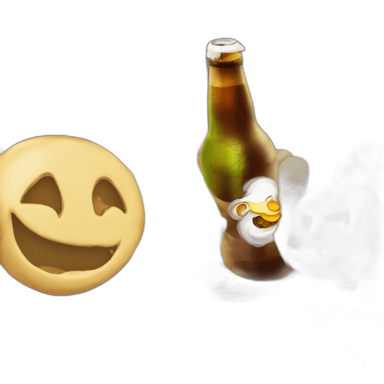 Lutin boit une bière emoji