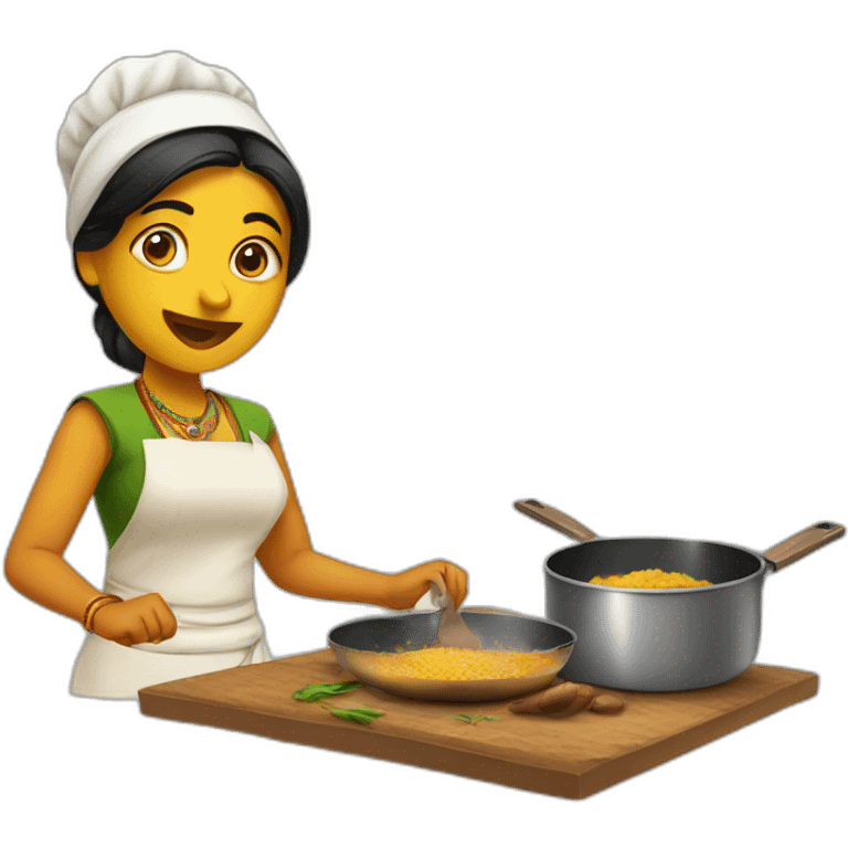 indian woomen cooking emoji