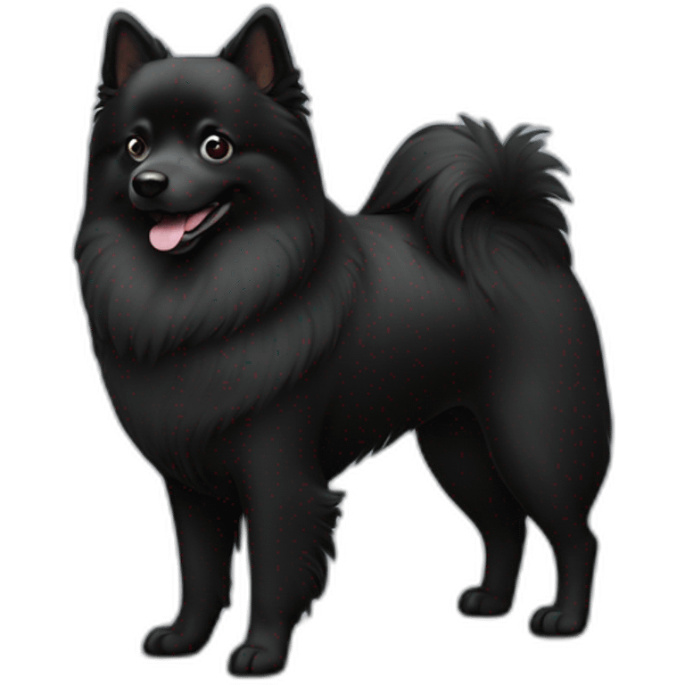 Full black dog German spitz emoji