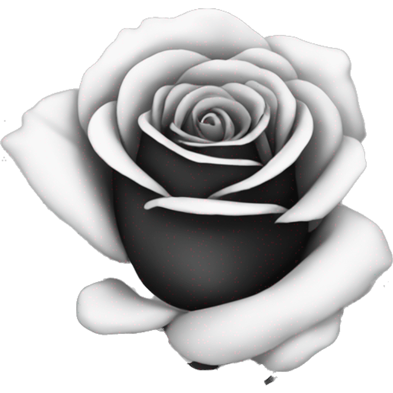 Black and white rose  emoji