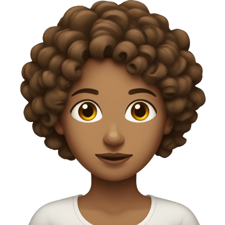 Meditation curly with brown hair women  emoji