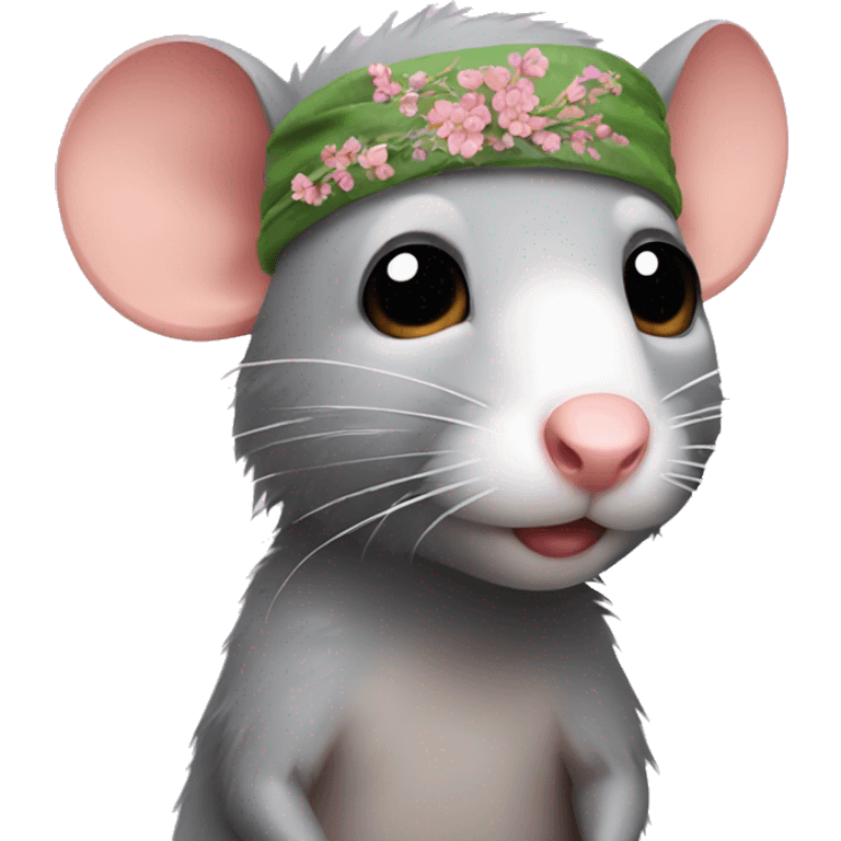 Rat with headband emoji