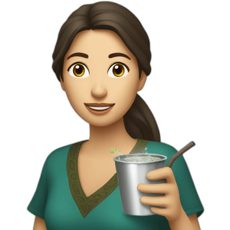 argentinian woman drinking yerba mate emoji