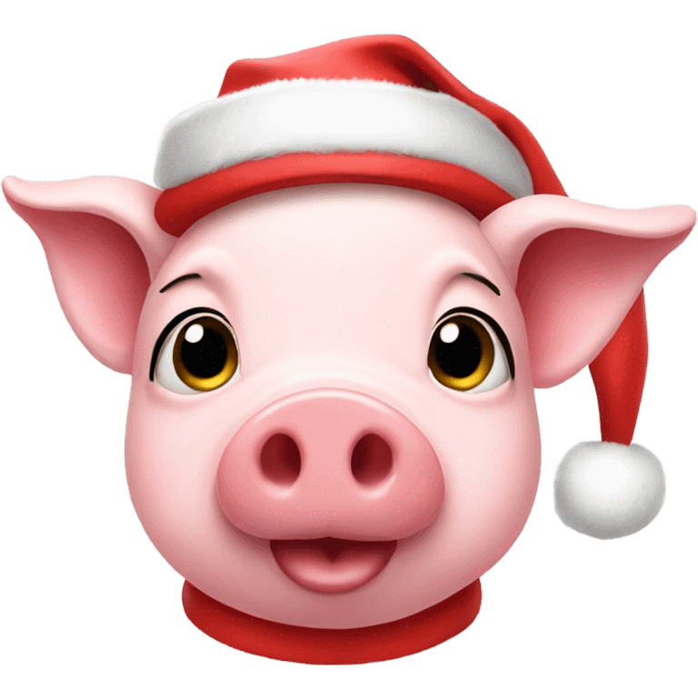 Cute pig wearing Santa hat emoji