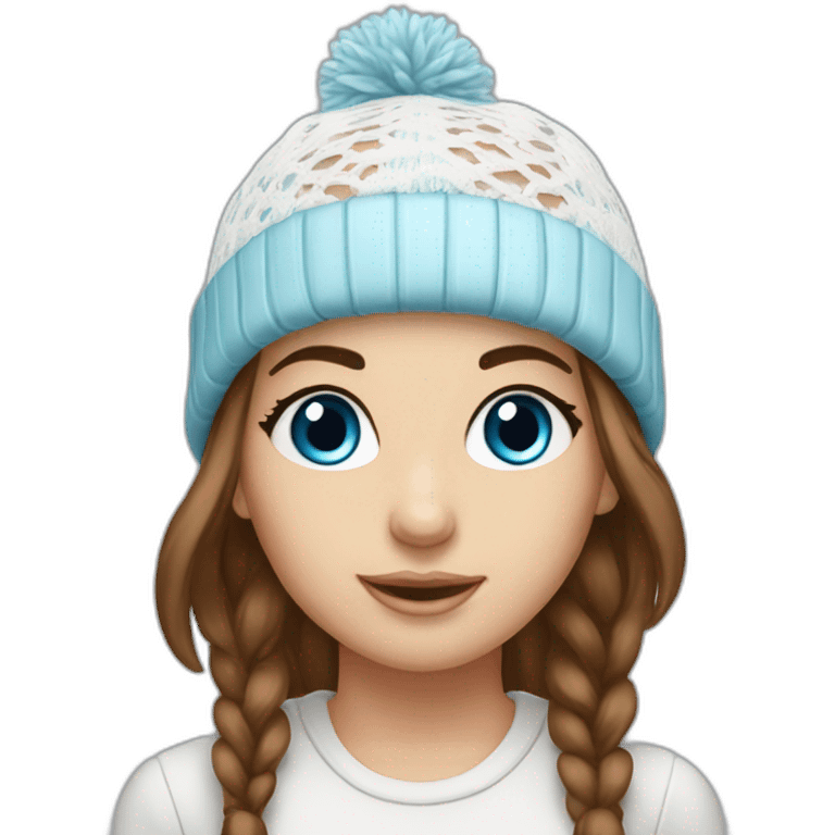 toque white female lace blue eyes brown hair emoji